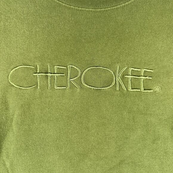 Vintage Cherokee Sweatshirt Large Cherokee Embroidery Sweater Green - Picture 2 of 9